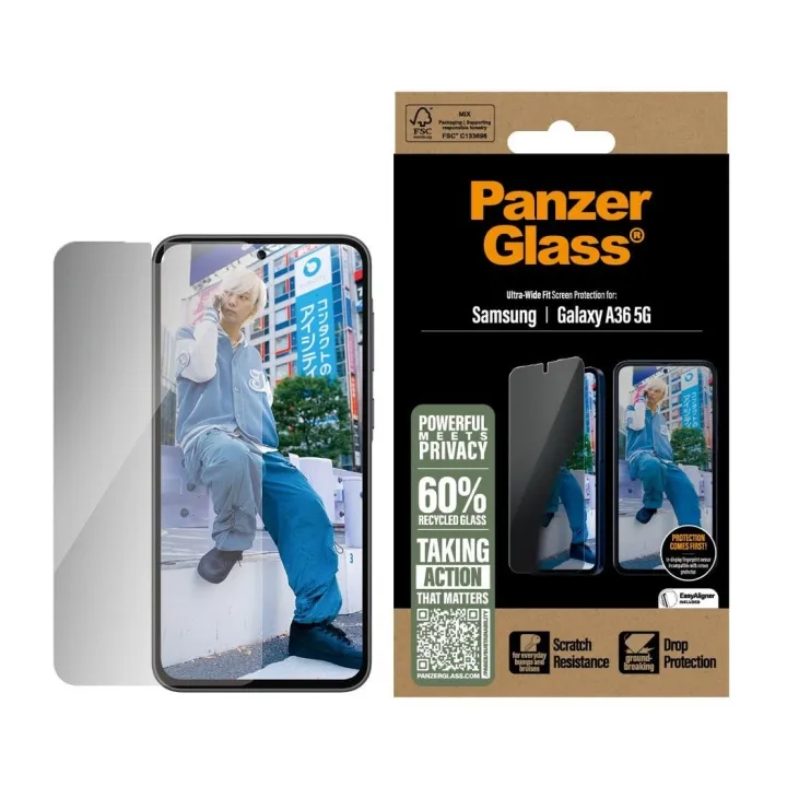 Alternativ bild 0 för PanzerGlass Privacy Screen Protector Samsung Galaxy A36 5G | Ultra-Wide Fit