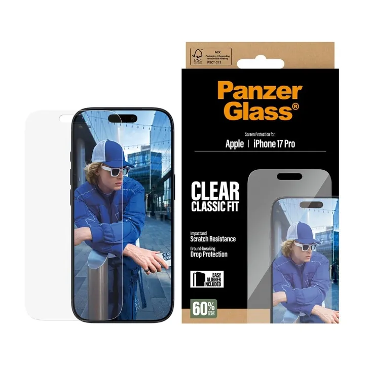 Alternativ bild 0 för PanzerGlass Screen Protector iPhone 17 Pro | Classic Fit w. EasyAligner