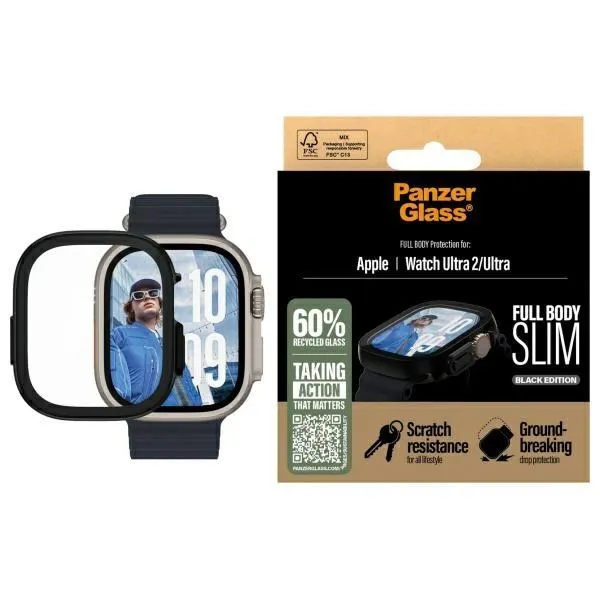Alternativ bild 0 för PanzerGlass Screen Protector Snappie Full Body Slim Black Apple Watch Ultra 2