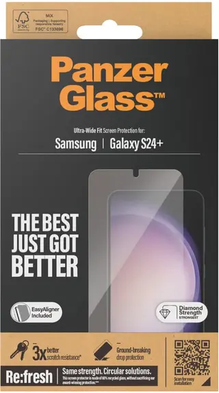 Produktfoto för PanzerGlass™ | Skärmskydd - Ultra-Wide Fit | Galaxy S24+