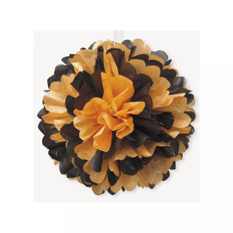 Alternativ bild 0 för Pappers-puff orange och svart 40 cm