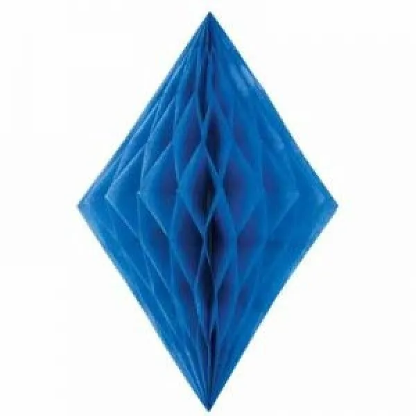 Alternativ bild 0 för Pappersdekoration diamant blå 35 cm