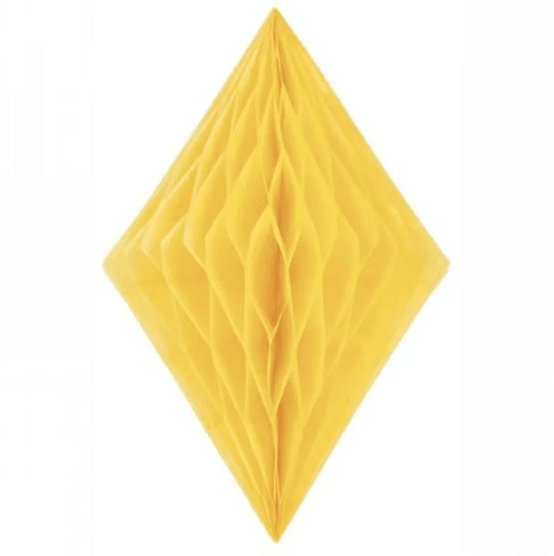 Alternativ bild 0 för Pappersdekoration diamant gul 35 cm