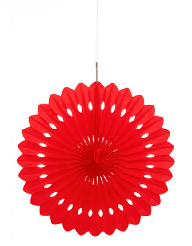 Alternativ bild 0 för Pappersdekoration solfjäder röd 40 cm