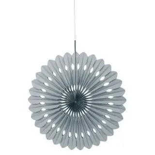 Produktfoto för Pappersdekoration solfjäder silver 40 cm