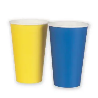 Produktfoto för Pappersmugg 473ml Blåa & Gula 24-pack