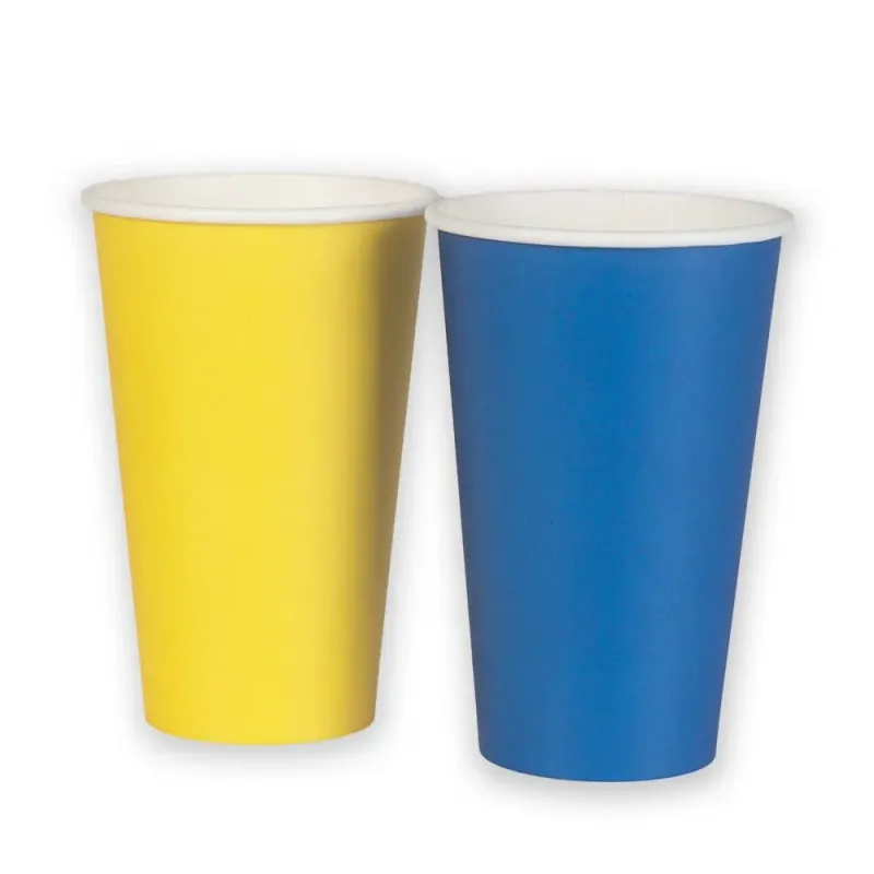 Bild 1 för Pappersmugg 473ml Blåa & Gula 24-pack