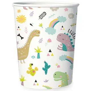 Produktfoto för Pappersmuggar Dinosaurier 220ml 6-pack