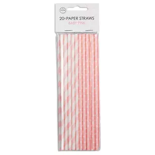 Produktfoto för Papperssugrör Babyrosa 20-pack
