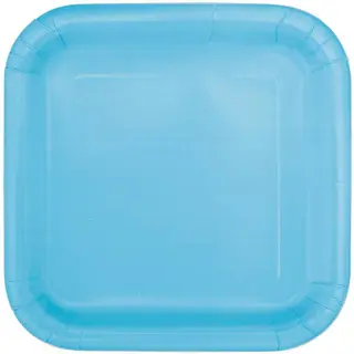 Produktfoto för Papperstallrik Ljusblå 23cm 14-pack