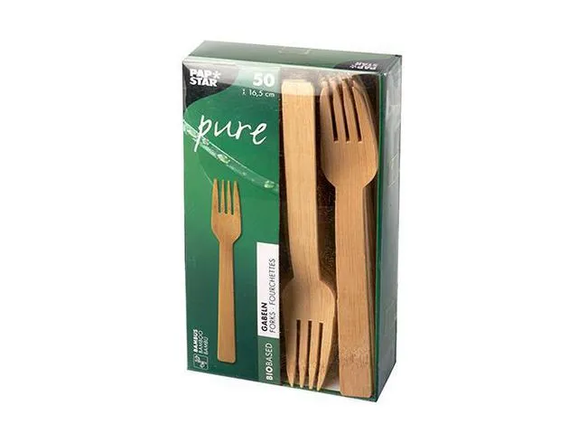 Alternativ bild 0 för PAPSTAR Bestick Gaffel Bambu 16,5cm