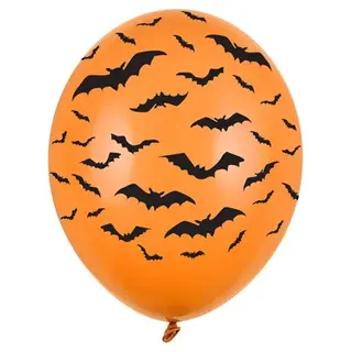 Produktfoto för Party Deco Halloween-ballonger, Fladdermöss, orange, 30 cm, 6 st universal