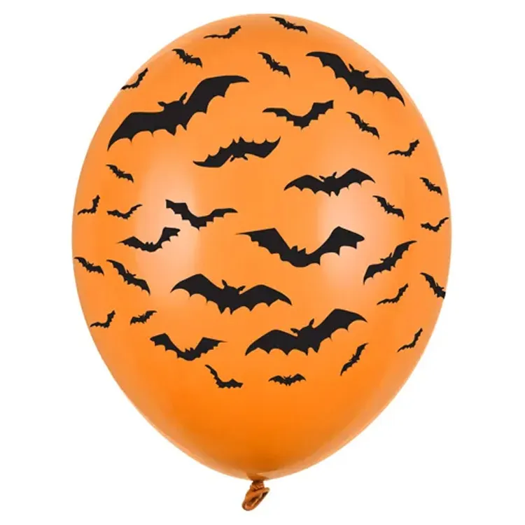 Alternativ bild 0 för Party Deco Halloween-ballonger, Fladdermöss, orange, 30 cm, 6 st universal