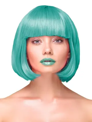 Produktfoto för Party Wig Short Straight Hair Turquoise Peruk