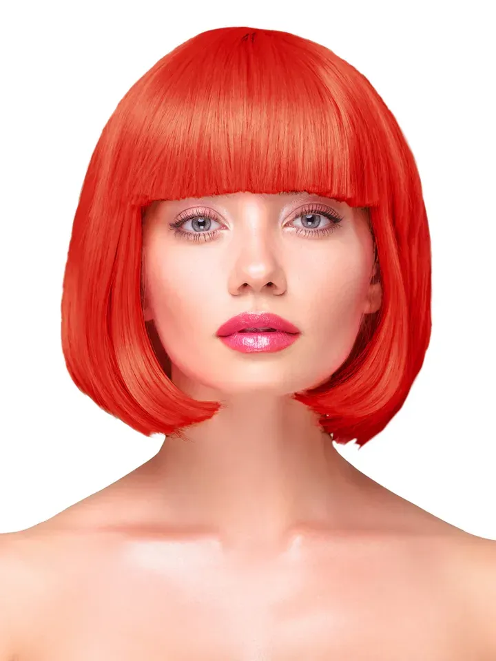 Bild 1 för Party Wig Short Straight Red Hair Peruk