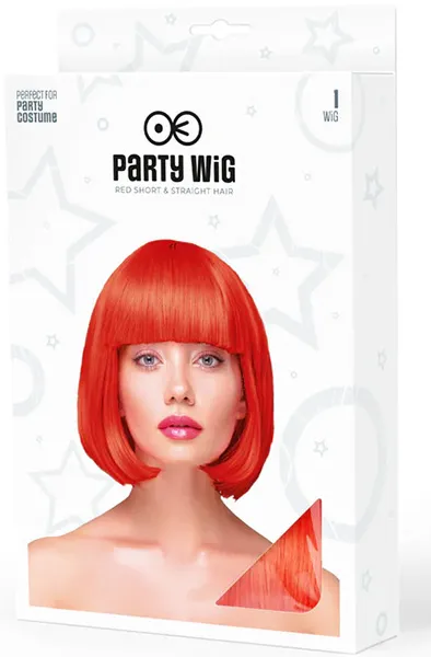 Bild 2 för Party Wig Short Straight Red Hair Peruk