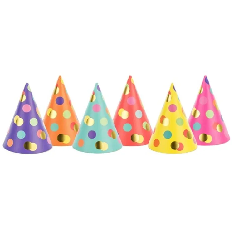 Alternativ bild 0 för PartyDeco CPP25, Party hat, Multifärg, 6 styck, Födelsedag, 160 mm, 11 cm
