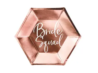 Produktfoto för PartyDeco TPP21-019R-KARTON, Tallrik, Sexhörnig, papper, Rose Gold, Bild, 25 styck