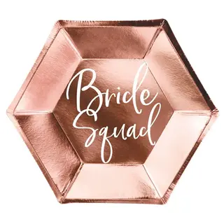 Produktfoto för PartyDeco TPP21-019R-KARTON, Tallrik, Sexhörnig, papper, Rose Gold, Bild, 25 styck
