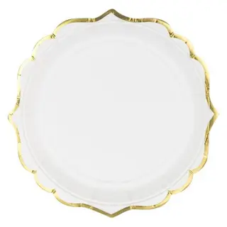 Produktfoto för PartyDeco TPP30-008, Tallrik, Andra, papper, Vit, Monokromatiskt, 6 styck