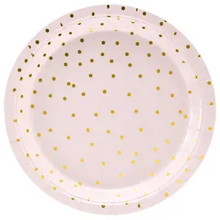 Produktfoto för PartyDeco TPP50-081J, Tallrik, Rund, papper, Rosa, Mönstrad, 6 styck