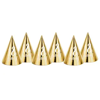 Produktfoto för Partyhattar 18th Birthday Guld 6-pack