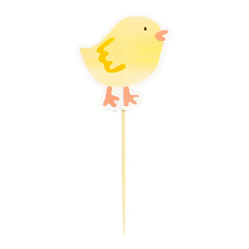 Bild 2 för Påsk Gul Kyckling Cake Picks 10-pack
