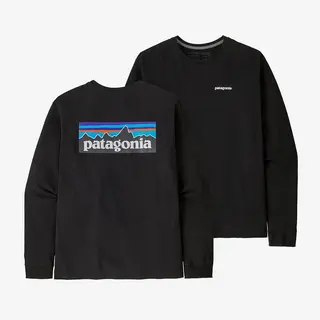 Produktfoto för Patagonia M's L/S P-6 Logo Responsibili-Tee Black