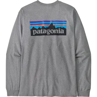 Produktfoto för Patagonia P-6 Logo LS Responsibili-Tee Men Gravel Heather