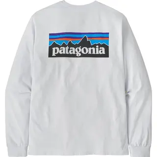 Produktfoto för Patagonia P-6 Logo LS Responsibili-Tee Men White