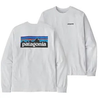 Produktfoto för Patagonia P-6 Logo LS Responsibili-Tee Men White