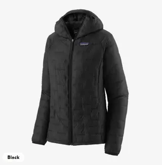 Produktfoto för Patagonia W's Micro Puff Hoodyen Black Black XXL