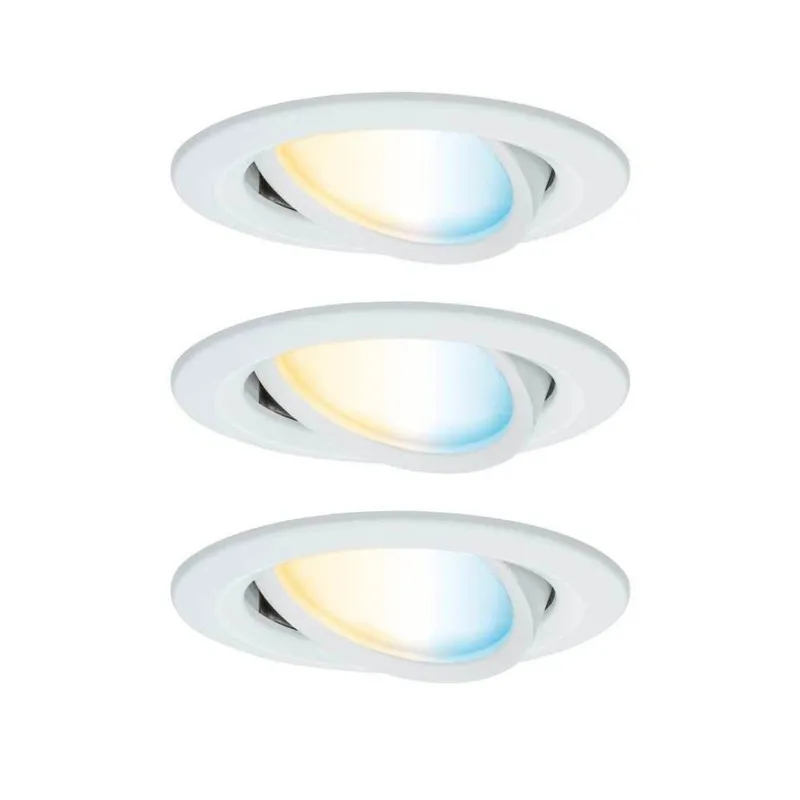 Bild 2 för Paulmann - Nova Coin Recessed Plafond 3pcs. Ø84 TW Matt White