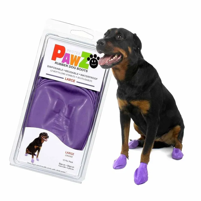 Bild 1 för Pawz Rubber Dog Boots - 12-pack	L, Lila, L, Lila
