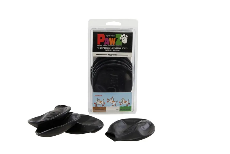 Alternativ bild 0 för Pawz Rubber Dog Boots - 12-pack	M, Svart, Svart, M
