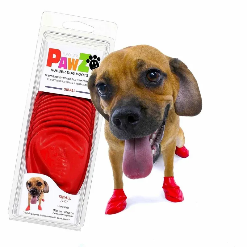 Bild 1 för Pawz Rubber Dog Boots - 12-pack	S, Röd, Röd, S