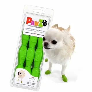 Produktfoto för Pawz Rubber Dog Boots - 12-pack	Tiny, Grön, Grön, Tiny