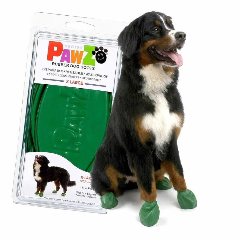 Bild 1 för Pawz Rubber Dog Boots - 12-pack	XL, Grön, XL, Grön