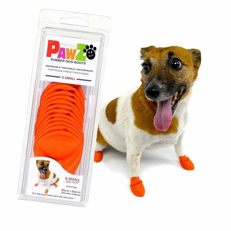 Bild 1 för Pawz Rubber Dog Boots - 12-pack	XS, Orange, Orange, XS