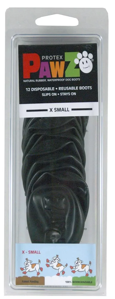 Alternativ bild 0 för Pawz Rubber Dog Boots - 12-pack	XS, Svart, Svart, XS