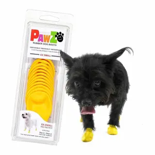 Produktfoto för Pawz Rubber Dog Boots - 12-pack	XXS, Gul, Gul, XXS