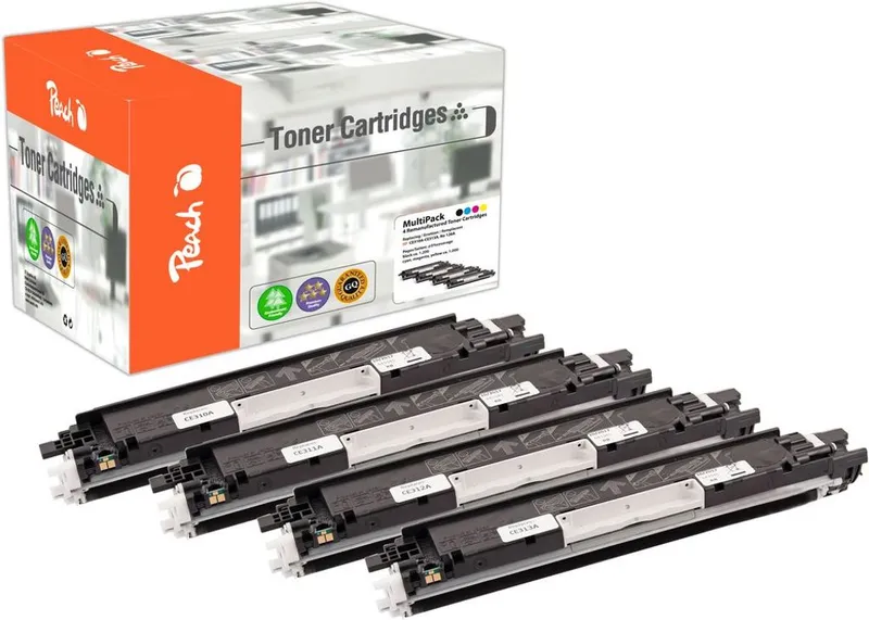 Alternativ bild 0 för Peach-lasertoner som passar till CE31A-serie No 126A Lasertoner MultiPack Bk/C/M/Y för HP