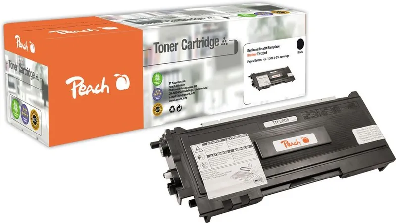 Alternativ bild 0 för Peach-lasertoner som passar till TN-2005 Lasertoner svart för Brother