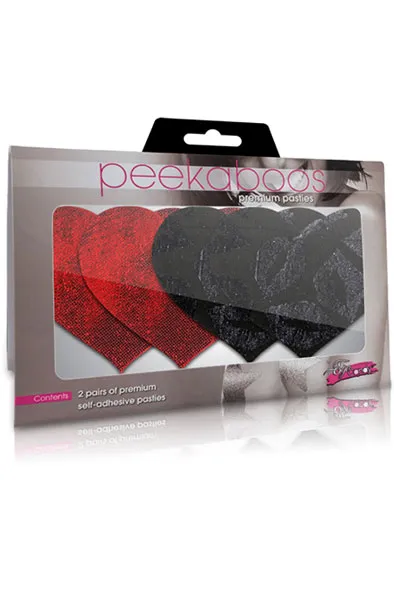 Bild 2 för Peekaboo Pasties Stolen Kisses Hearts - Nipple covers