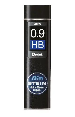 Produktfoto för Pennskaft ain stein high polymer, hb, 0,9 mm, låda med 36 stycken.