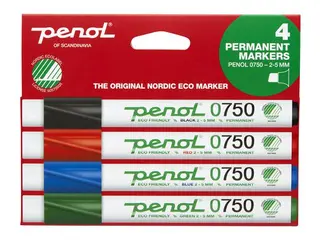 Produktfoto för PENOL Märkpenna 0-750 perm 2-5mm 4 färg