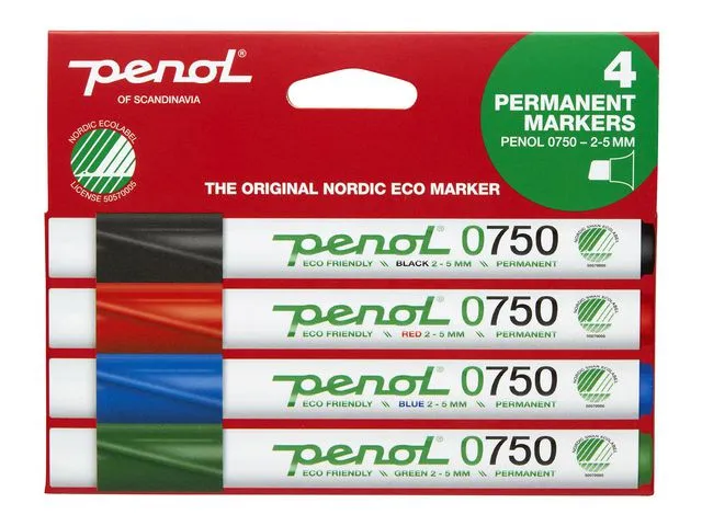 Alternativ bild 0 för PENOL Märkpenna 0-750 perm 2-5mm 4 färg