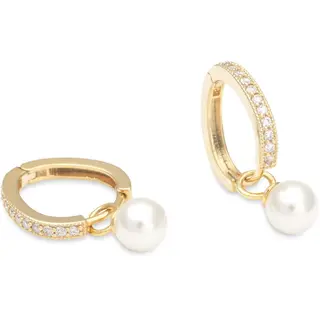 Produktfoto för Petite Kennedy hoops örhängen ivory pearl