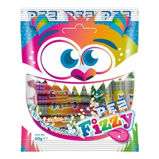 Produktfoto för PEZ Fizzy Rolls Bag 60g