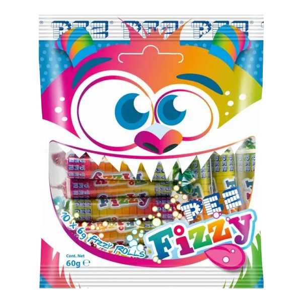 Alternativ bild 0 för PEZ Fizzy Rolls Bag 60g